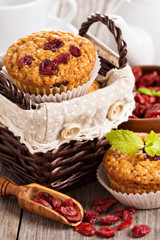Muffins with dried berries