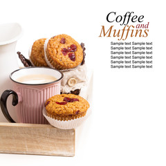 Muffins with coffee for breakfast