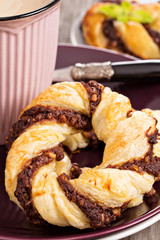 Puff pastry with chocolate