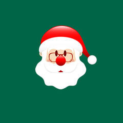 Abstract Christmas Card Santa Face Green