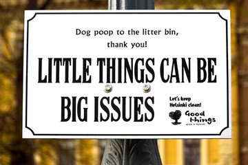 Street sign for dog poop in Helsinki, Finland