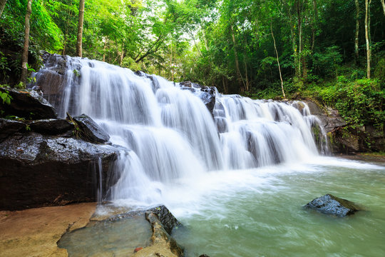 Waterfall in Namtok Samlan National Park, Saraburi, Thailand © wirojsid