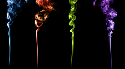 some smoke shapes, colored on black background - 57907053