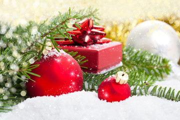 Christmas decoration on abstract background