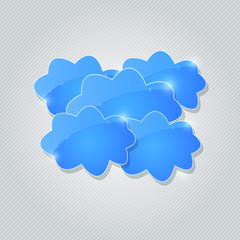 Blue Shiny Cloud Group Card