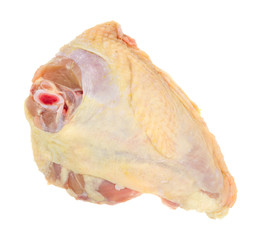 A single large chicken breast with skin on