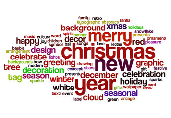 Christmas and new year word cloud
