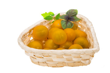 Yellow bright cherry tomato