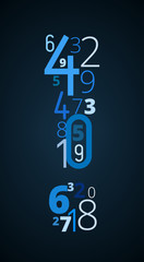 Exclamation mark, vector font from numbers