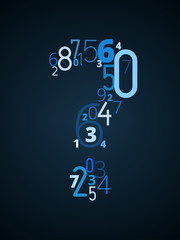 Question mark , vector font from numbers