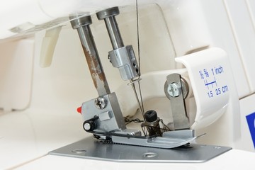 Close up Needle of Overlock Machine