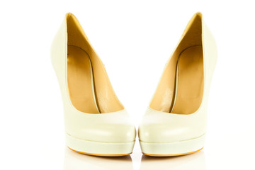  High heel women shoes on white background