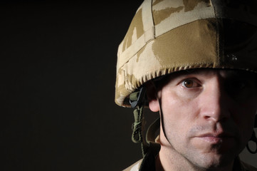 Half Face Portrait Of British Soldier