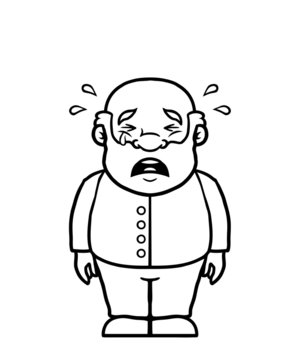 A Line Art Portrait of a Sad Old Man Vector or Color Illustration Stock  Vector - Illustration of unpleasant, line: 160153384