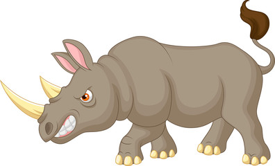Angry rhino cartoon character