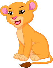 Fototapeta premium Cute lioness cartoon