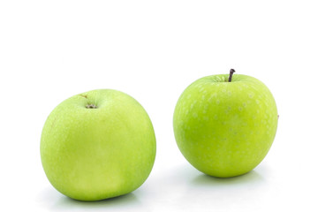 Two green apples ready to eat