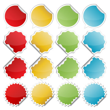 colorful bended stickers