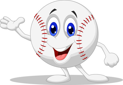 Baseball ball cartoon character