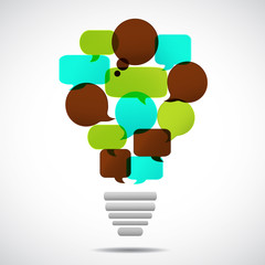 ampoule bulles concept bleu turquoise marron