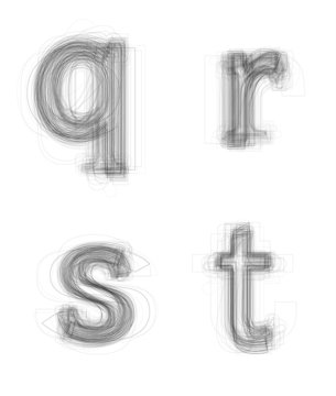 Sketchy alphabet lowercase letters, isolated on white