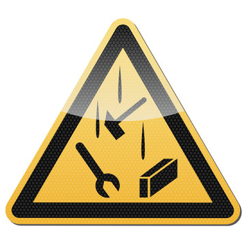 Schild herabfallende Gegenst&auml;nde