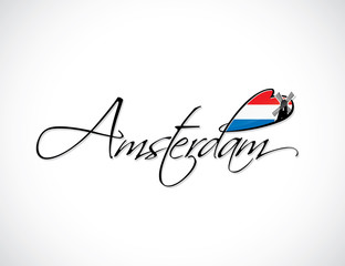Fototapeta premium Amsterdam lettering