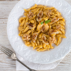 .sweet dumplings with pear and brown sugar