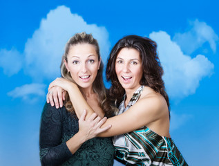 Fototapeta premium women couple embracing