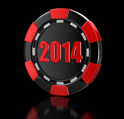 casino chip 2014 (clipping path included)
