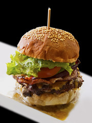 really juicy hamburger