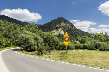 Landscapes of Poland. Road in Polish mountains - Pieniny.