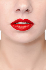 Obraz premium Rote Lippen und Hals