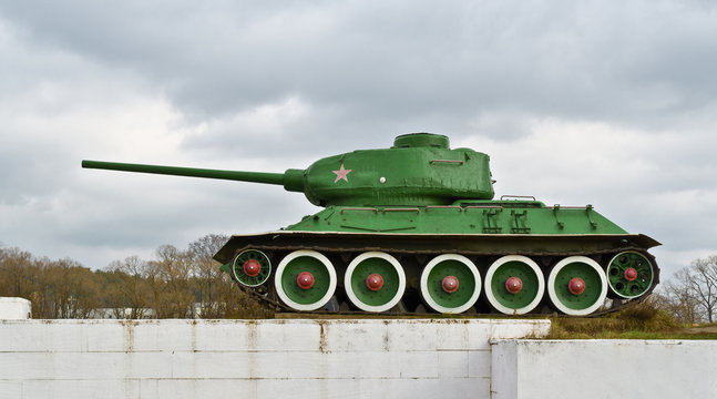 Soviet medium tank T-34. Monument of World War II, Russia
