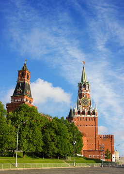 Moscow Kremlin tower at the morning light