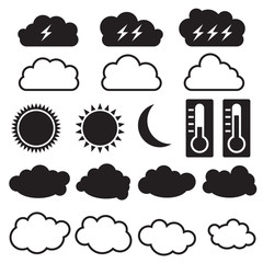 Weather icons set, vector format