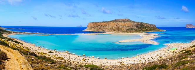 Amazing view over Balos Lagoon, island on Crete, Greece