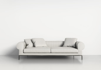 Contemporary white living room with sofa