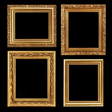 Vintage decorative antique frames, isolated on black background