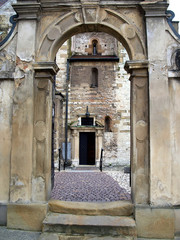 old doors and the entrance to the historic churches in Krakow
