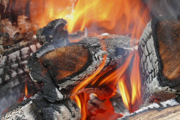 Naklejka premium Holzfeuer