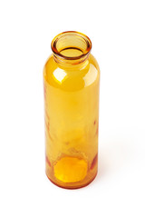 Yellow glass bottle with clipping path