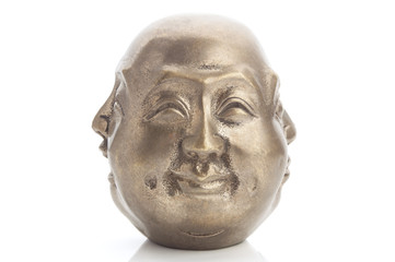 Fototapeta na wymiar Four Face buddha head isolated on white