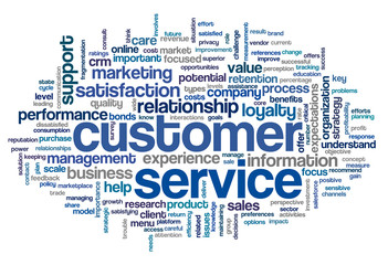 Customer service concept in word cloud