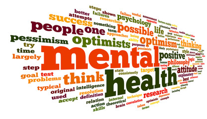 Mental health in word tag cloud