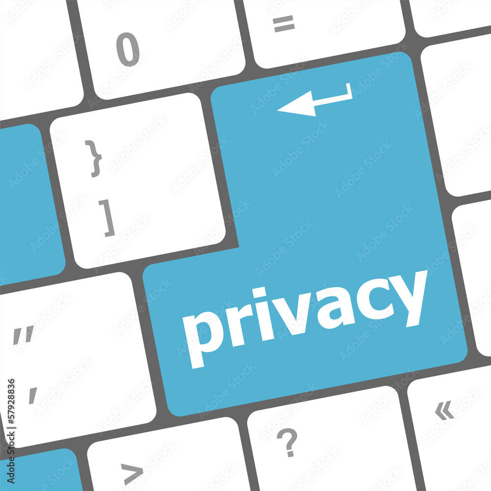 Poster privacy button on computer keyboard key