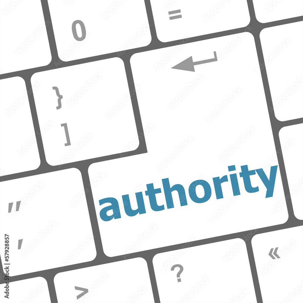 Poster autority button on computer keyboard key