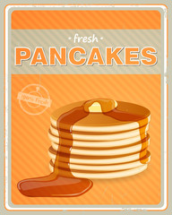 Vector Illustration of a Vintage Pancakes Sign