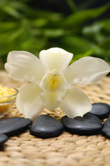 SPA background on woven mat background