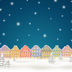 Vector Christmas Background with Winter Landscape
